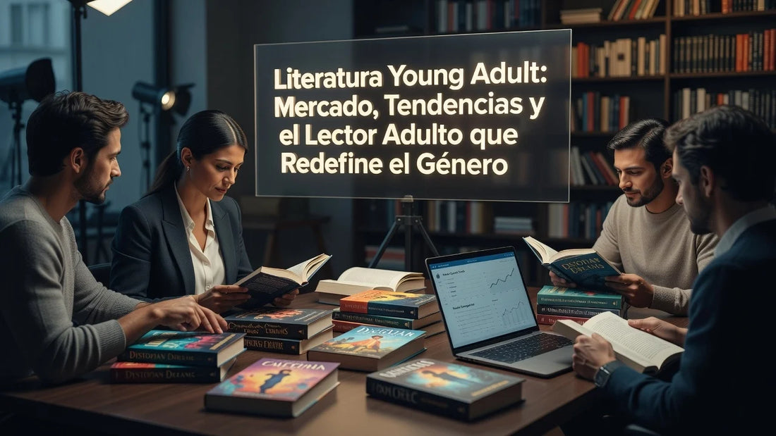 Professional header image for industry analysis: Literatura Young Adult: Mercado, Tendencias y el Lector A...