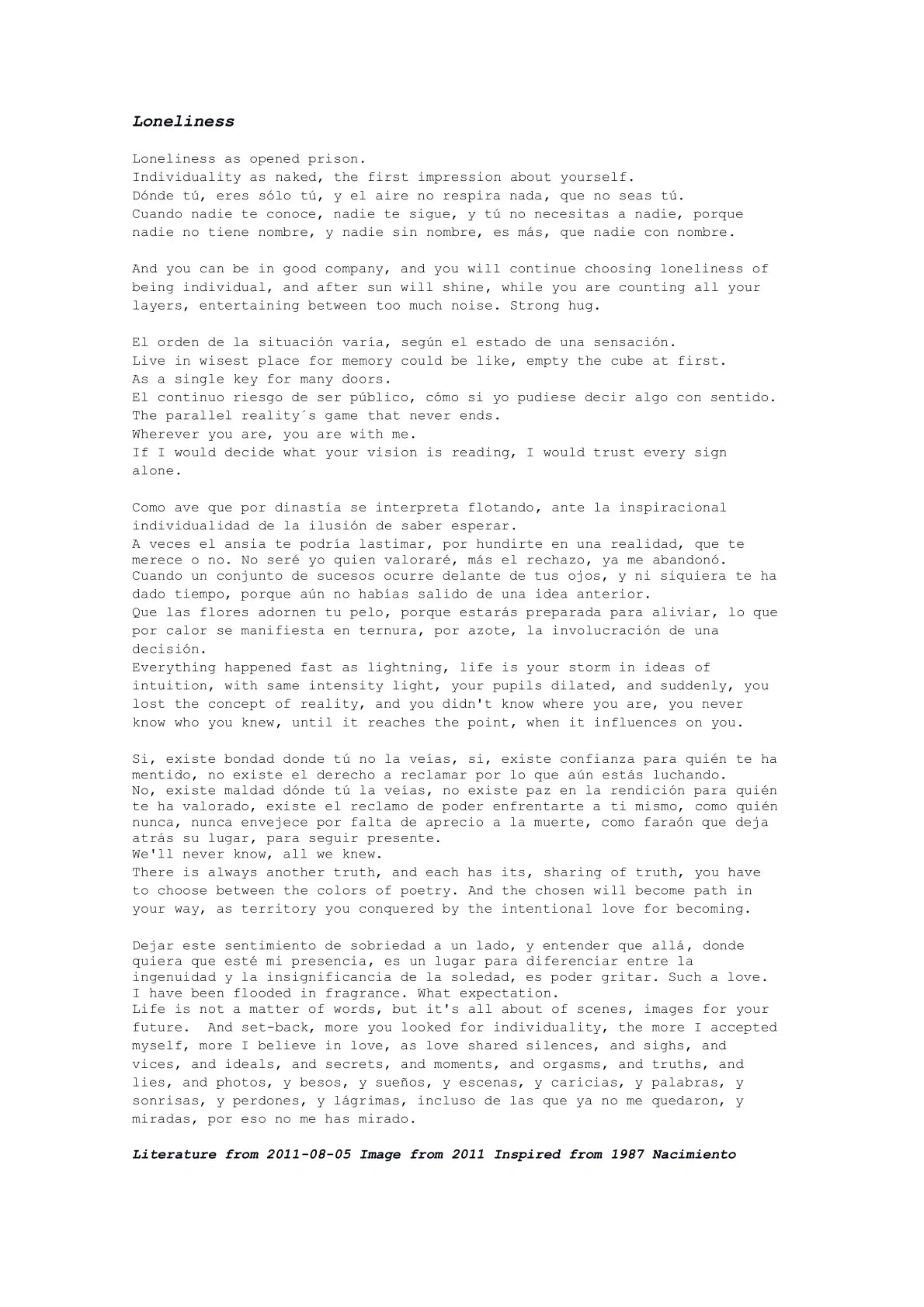 Labyrinth — A letter from the artist