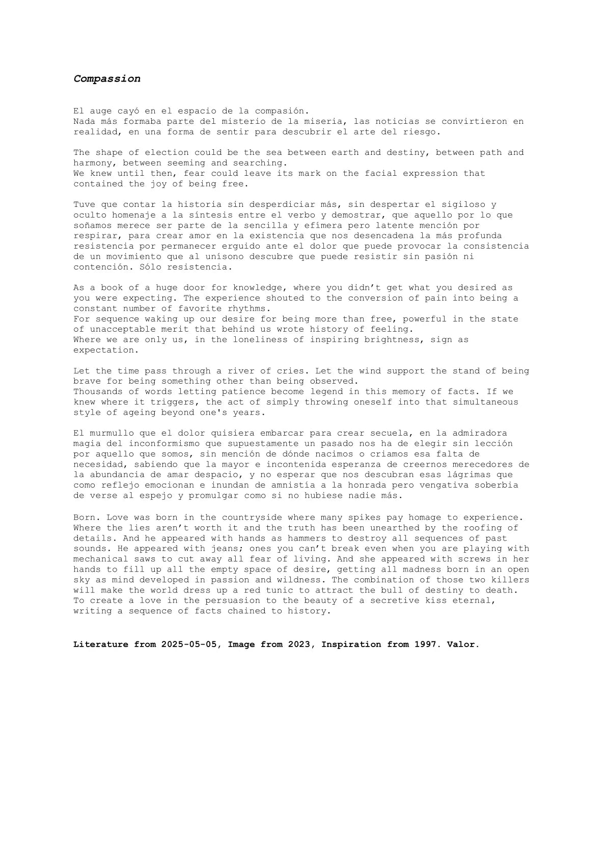 Compassion — A letter from the artist