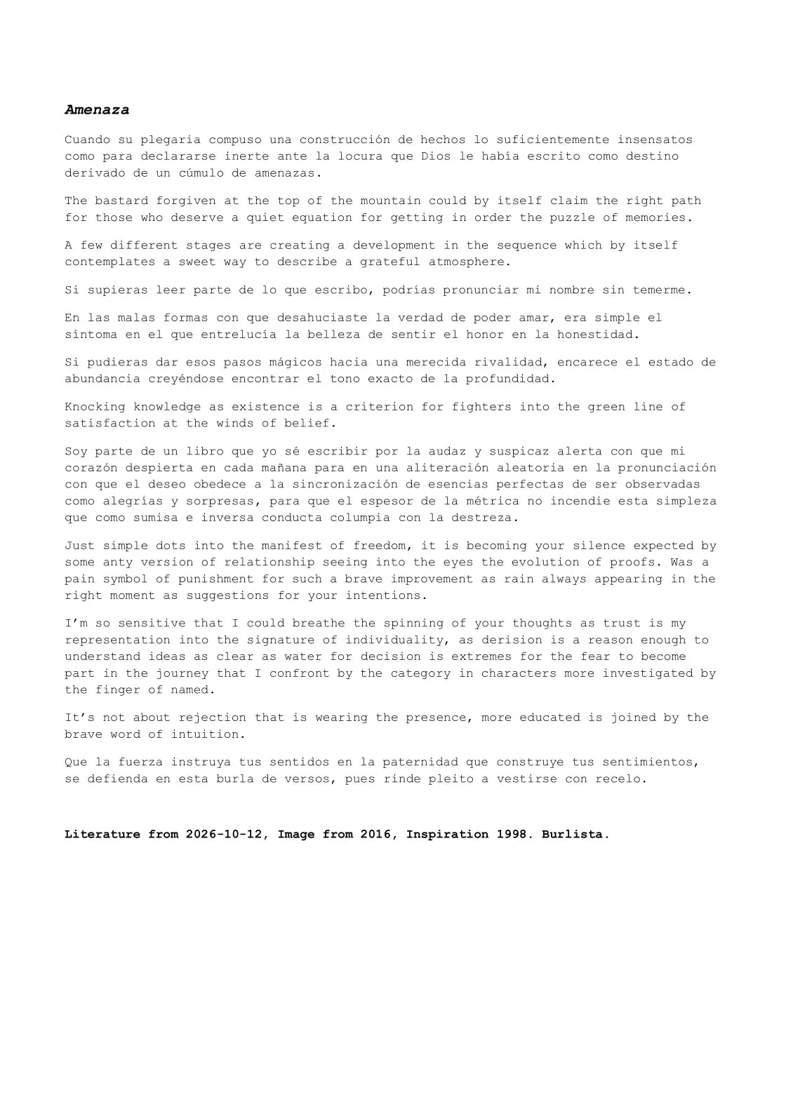 Letter Amenaza 
