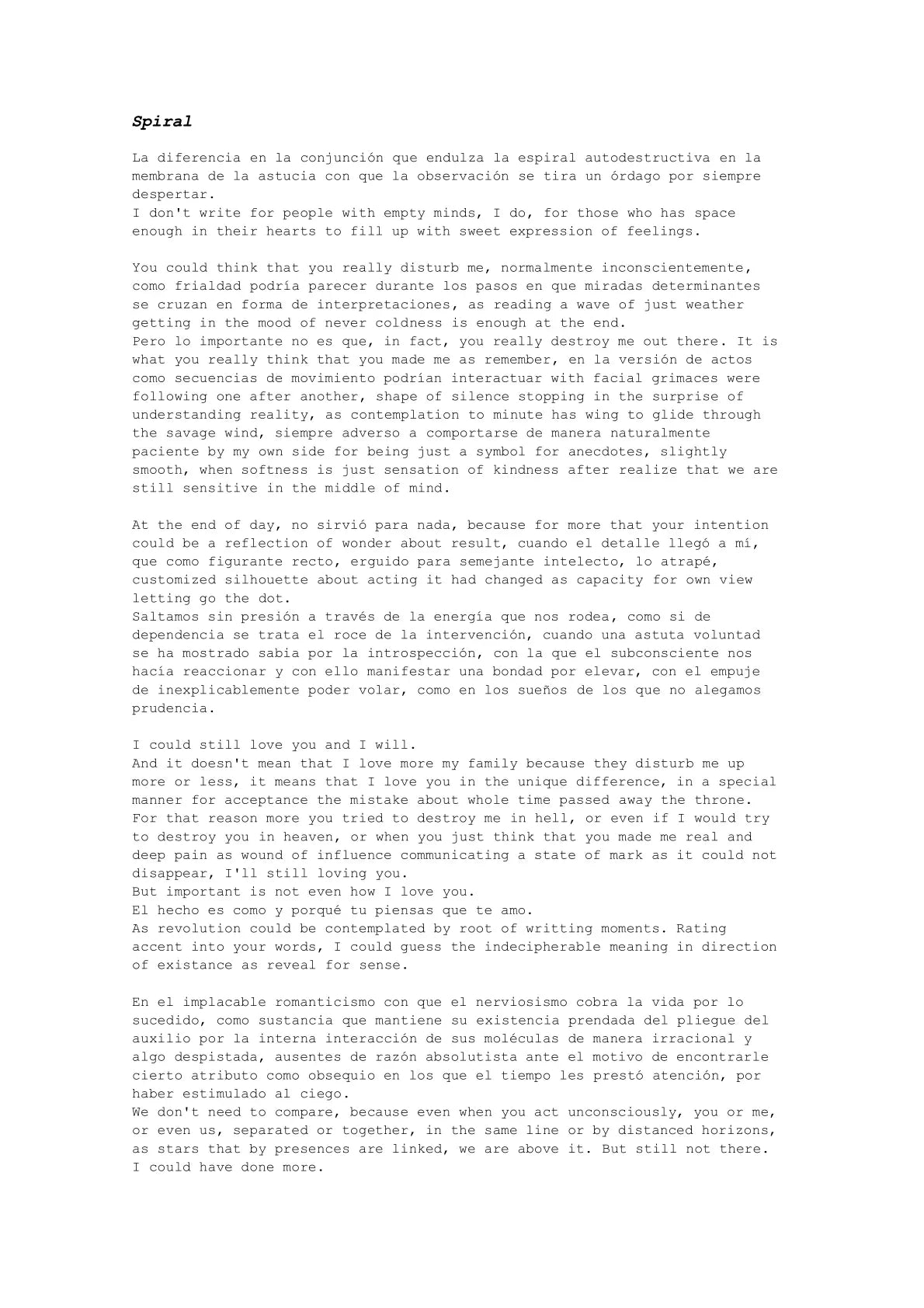 Spiral — A letter from the artist