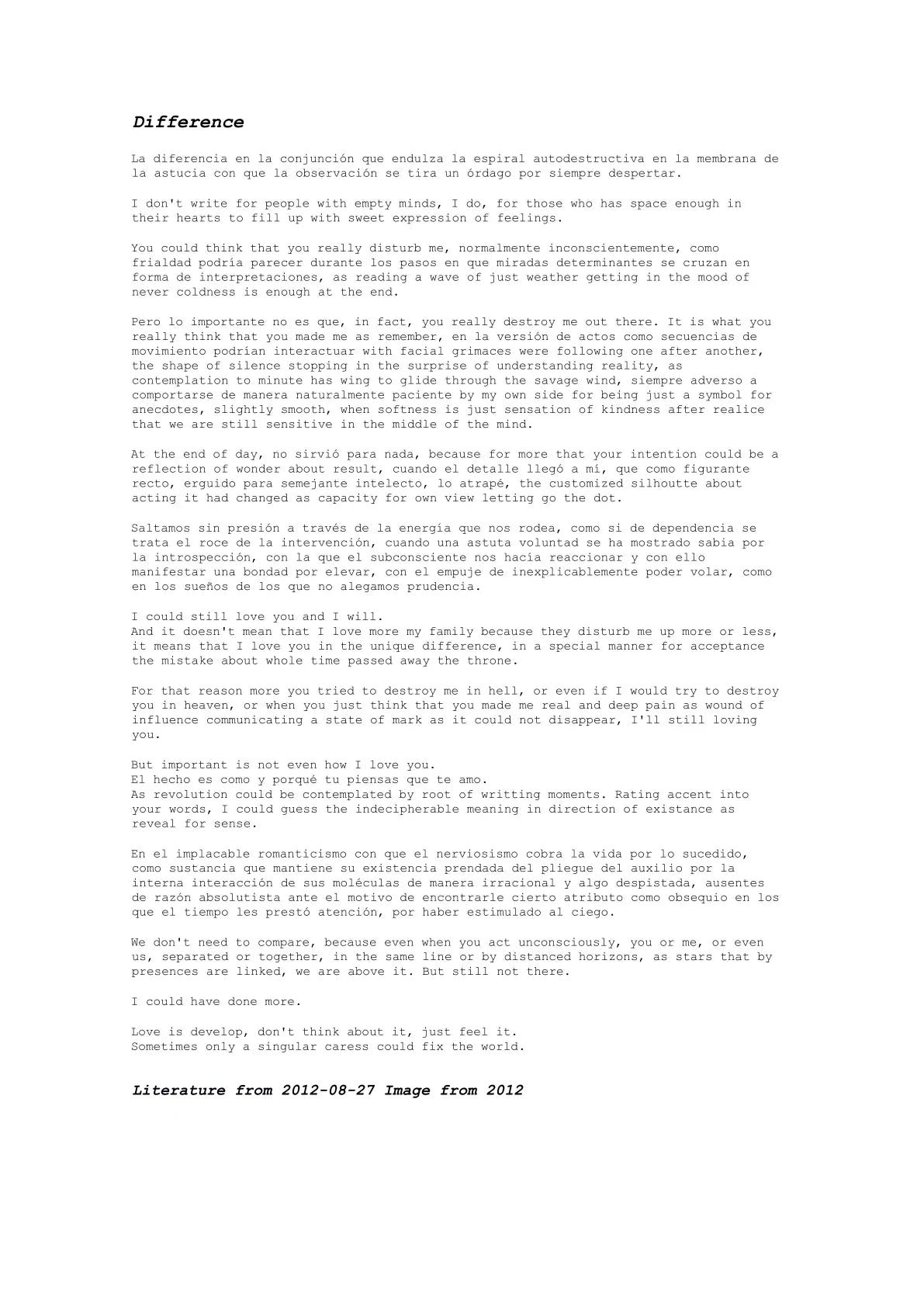 Difference — A letter from the artist